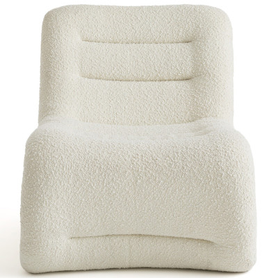 Кресло изогнутое с обивкой из ткани букле Smooth Bend Boucle Chair