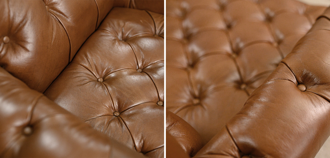Кресло кожаное Bastien Leather Brown Armchair