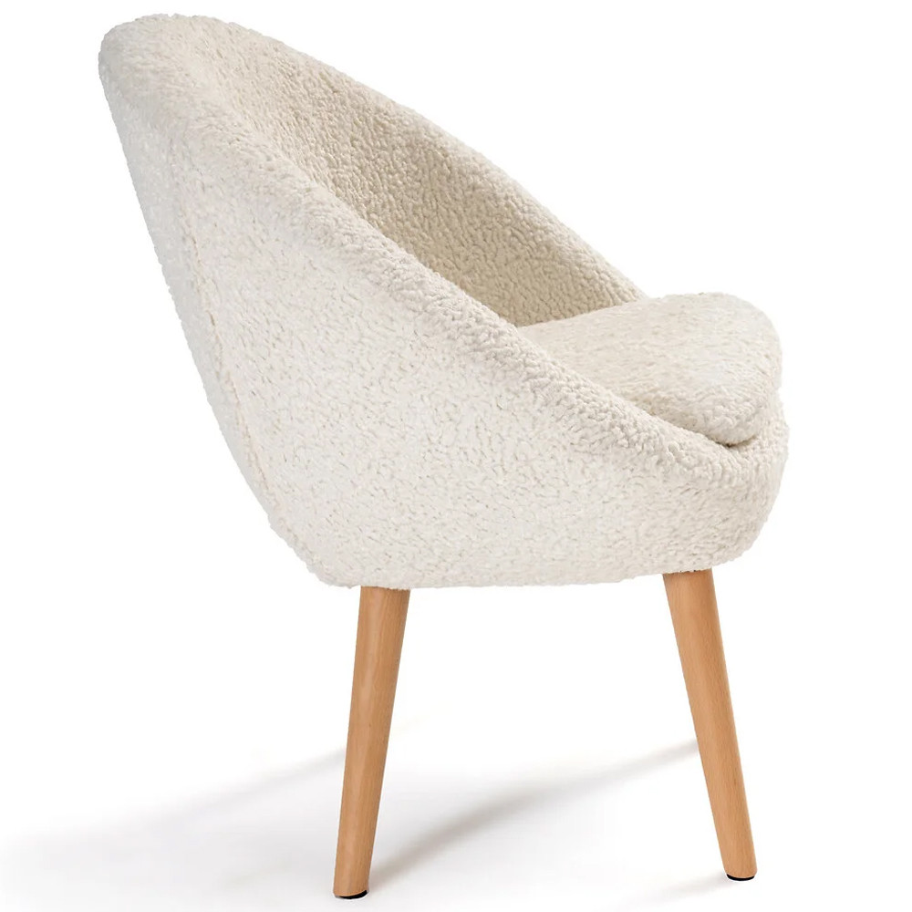 Кресло на деревянных ножках с обивкой из ткани букле Aldo Boucle Armchair