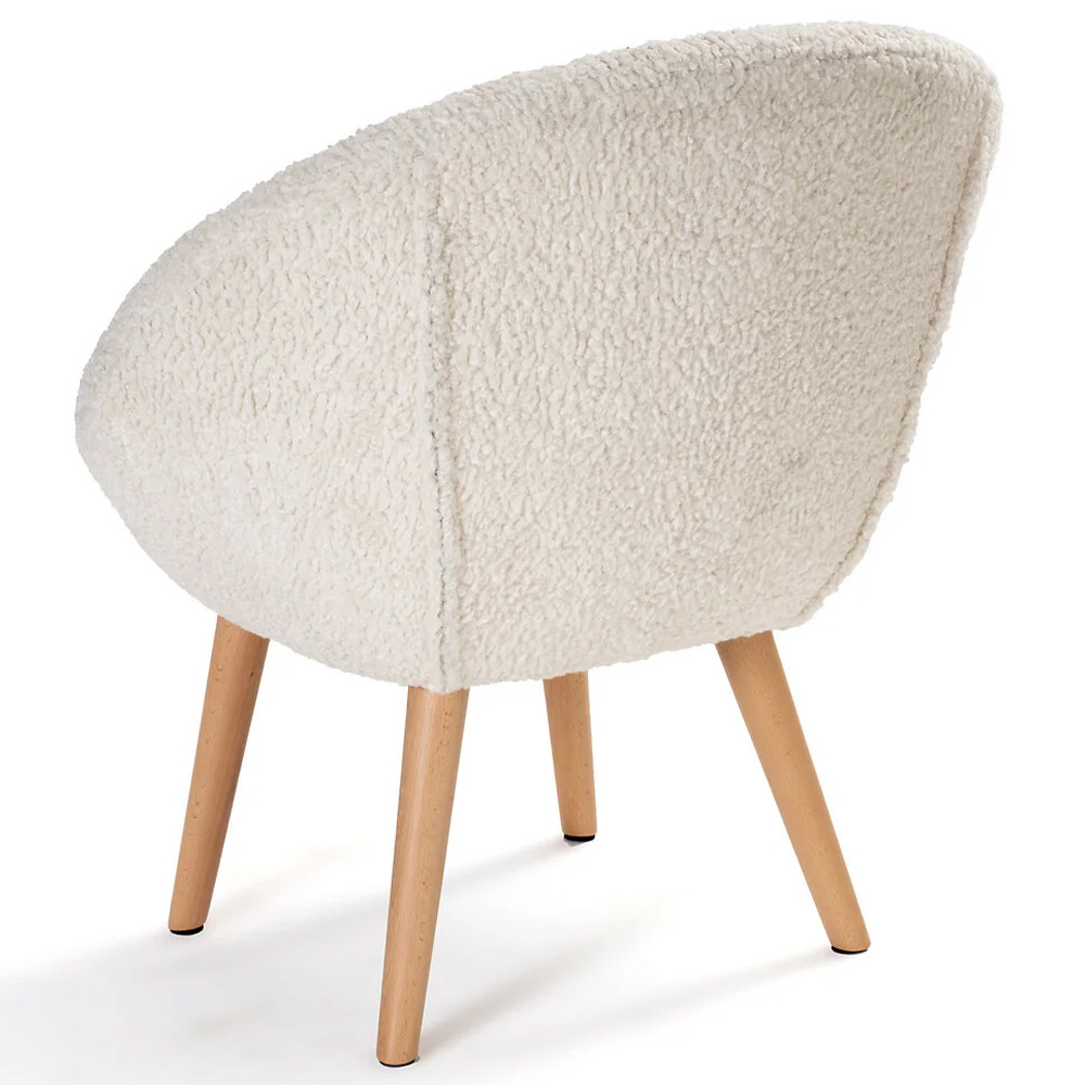 Кресло на деревянных ножках с обивкой из ткани букле Aldo Boucle Armchair