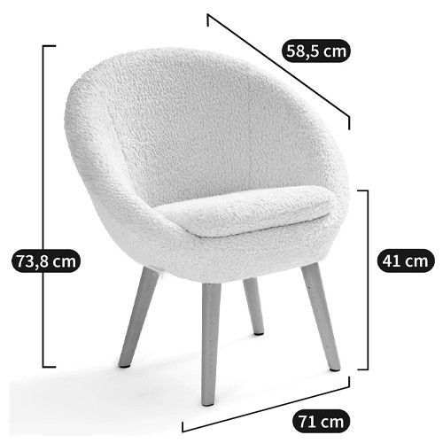 Кресло на деревянных ножках с обивкой из ткани букле Aldo Boucle Armchair