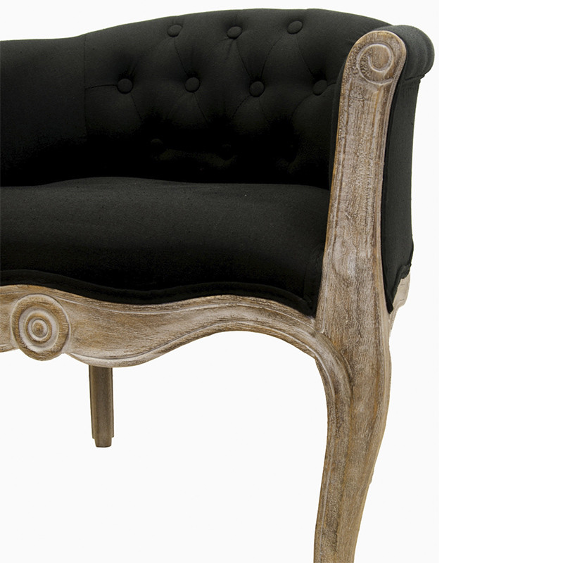 Кресло низкое в стиле прованс Louis French Armchair black flax