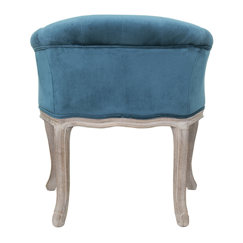 Кресло низкое в стиле прованс Louis French Armchair blue velour