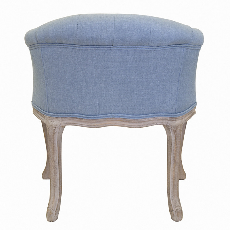 Кресло низкое в стиле прованс Louis French Armchair light blue flax