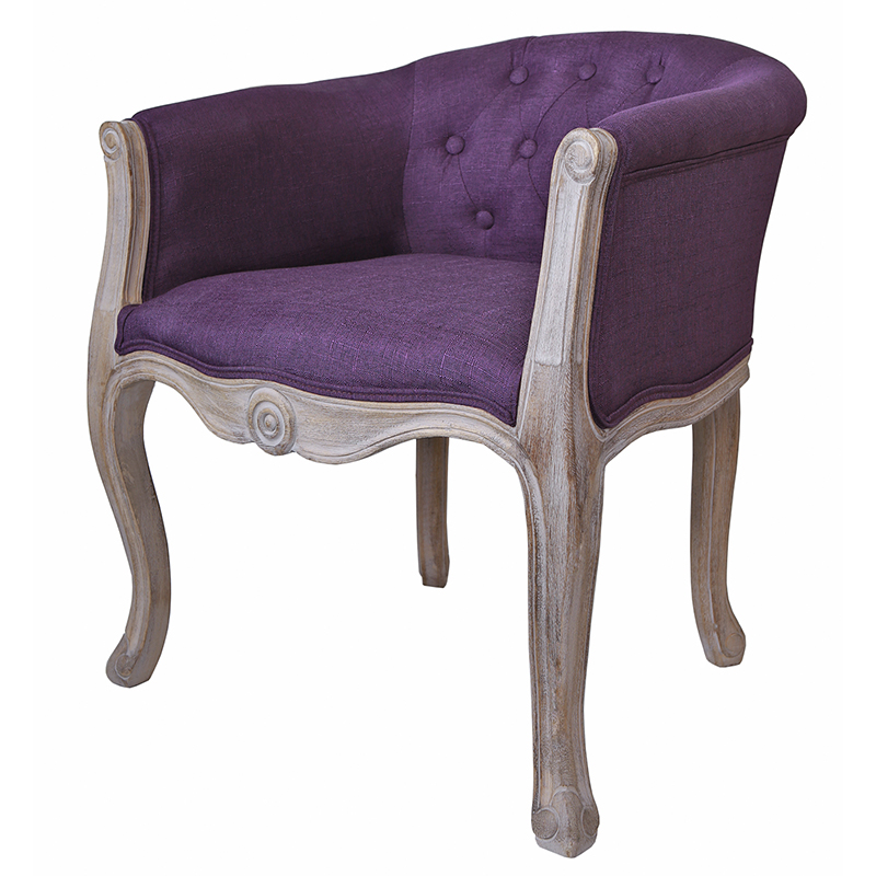 Кресло низкое в стиле прованс Louis French Armchair purple flax
