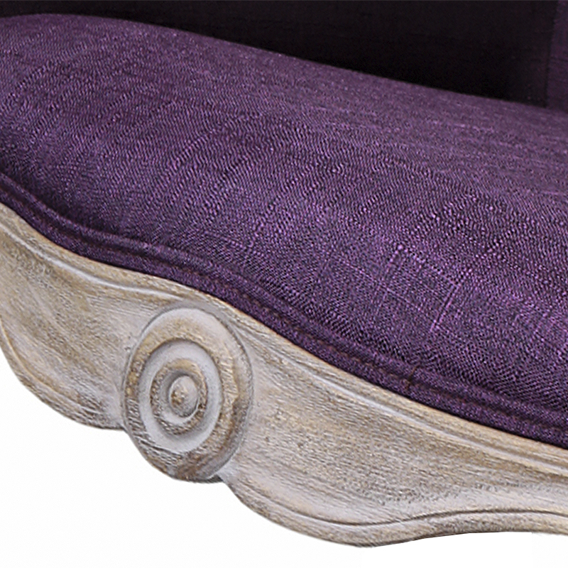 Кресло низкое в стиле прованс Louis French Armchair purple flax