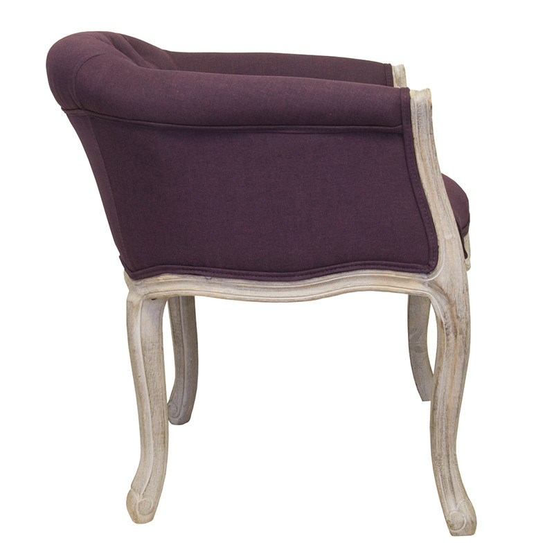 Кресло низкое в стиле прованс Louis French Armchair violet flax