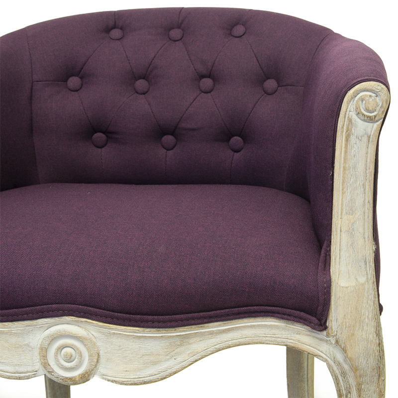 Кресло низкое в стиле прованс Louis French Armchair violet flax