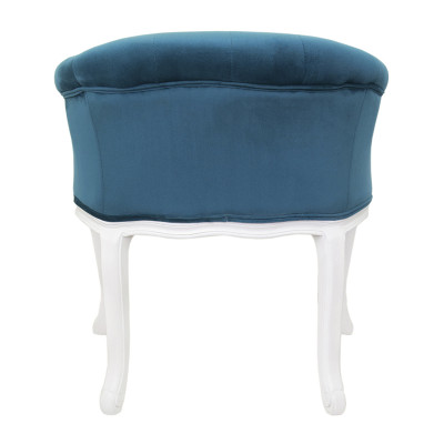 Кресло низкое в стиле прованс Louis French Armchair white and blue velour