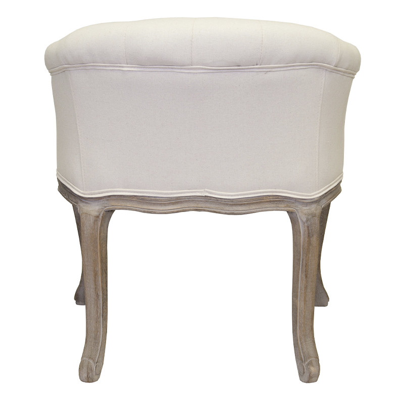 Кресло низкое в стиле прованс Бежевый Лен Louis French Armchair