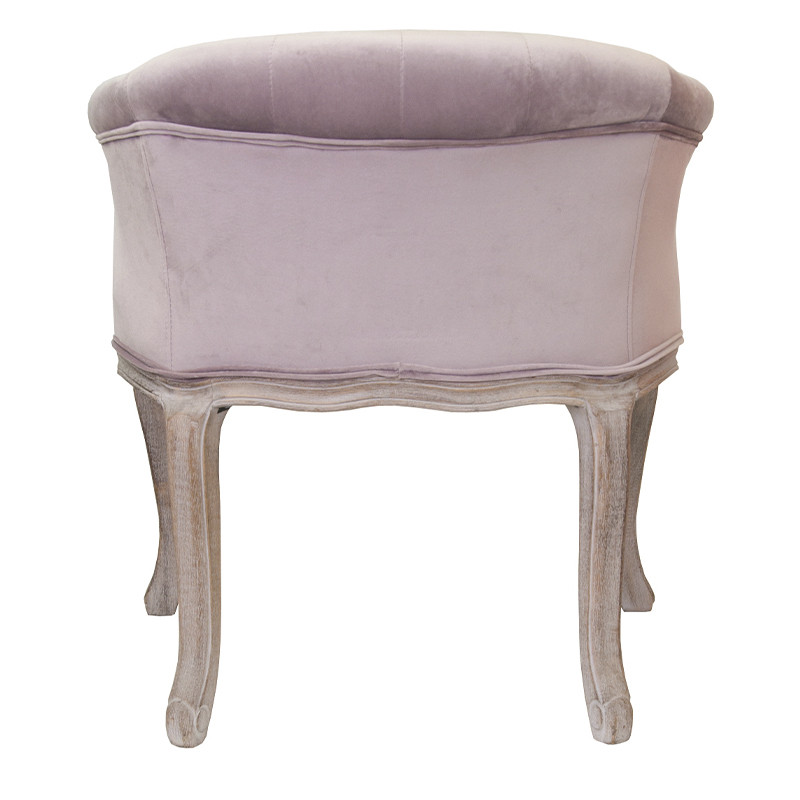 Кресло низкое в стиле прованс Розовый Велюр Louis French Armchair