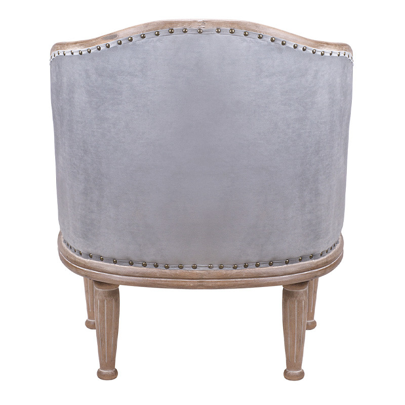 Кресло низкое с мягкой обивкой из велюра на 4-х деревянных ножках Emile Armchair grey