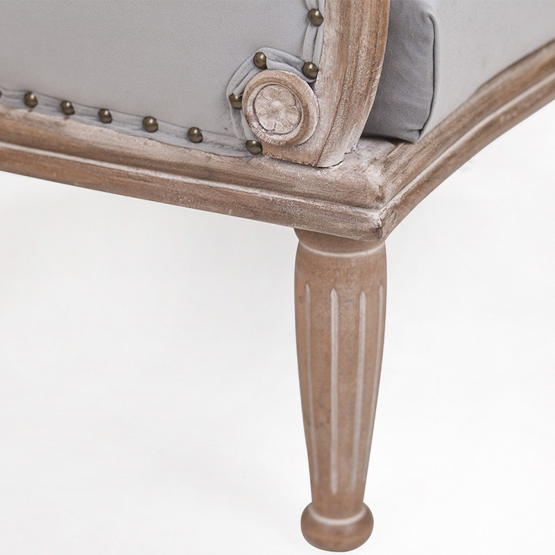 Кресло низкое с мягкой обивкой из велюра на 4-х деревянных ножках Emile Armchair grey