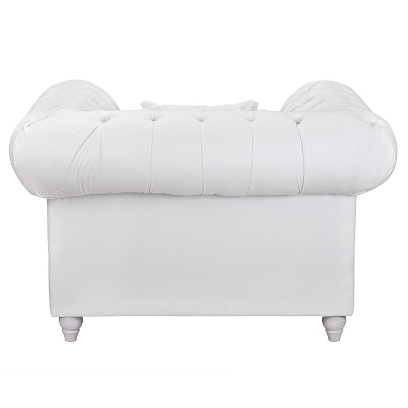 Кресло низкое с мягкой обивкой из велюра на 4-х ножках из массива березы Sophie Armchair white