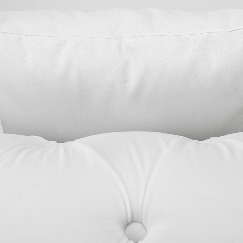 Кресло низкое с мягкой обивкой из велюра на 4-х ножках из массива березы Sophie Armchair white