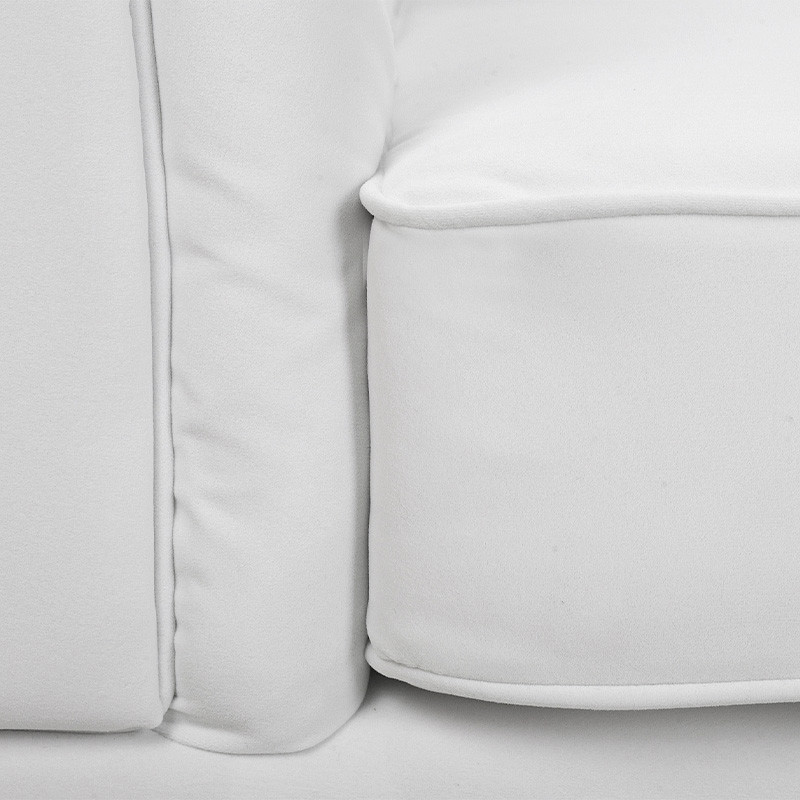 Кресло низкое с мягкой обивкой из велюра на 4-х ножках из массива березы Sophie Armchair white