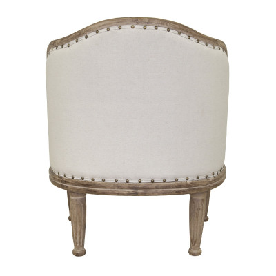 Кресло низкое с мягкой обивкой из льна на 4-х деревянных ножках Emile Armchair beige