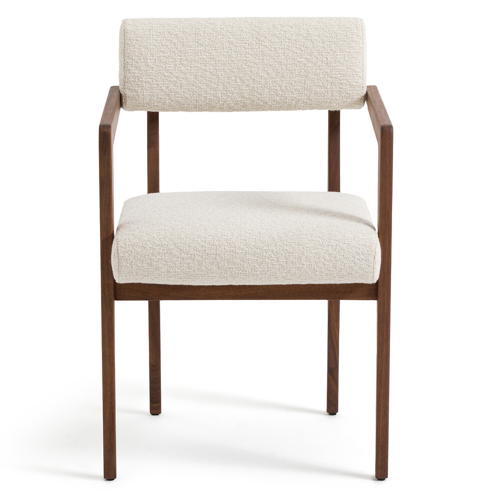 Кресло обеденное Alcove White Boucle из массива ореха