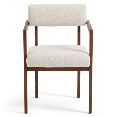Кресло обеденное Alcove White Boucle из массива ореха