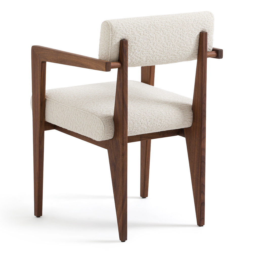 Кресло обеденное Alcove White Boucle из массива ореха