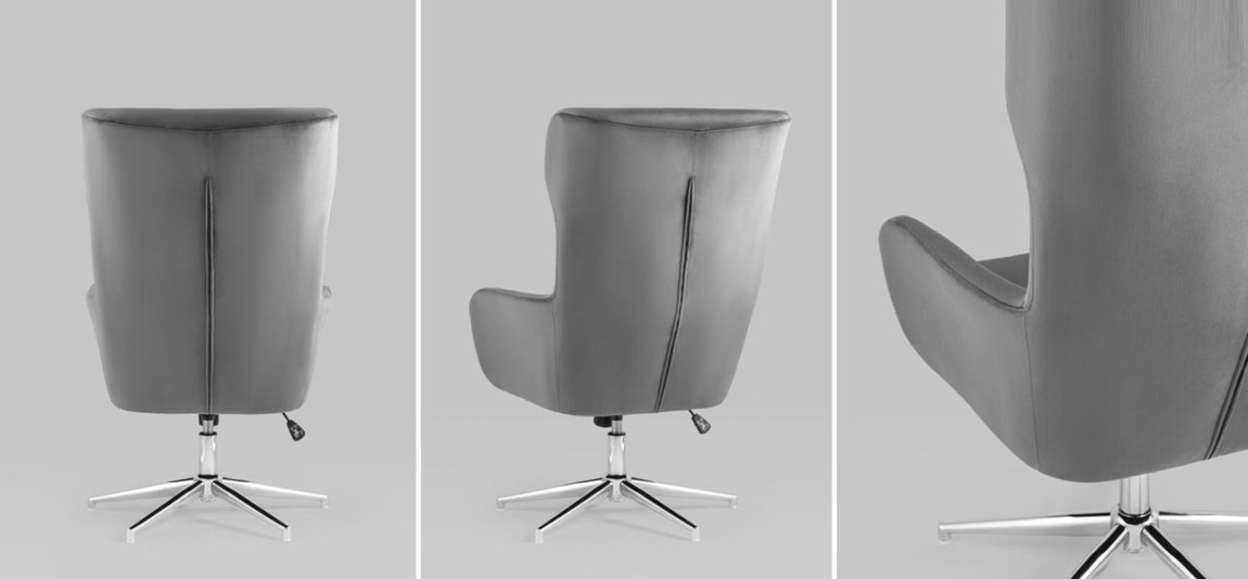 Кресло офисное Alastair серый велюр