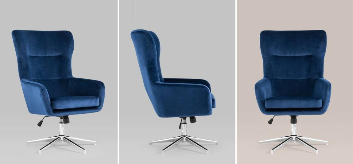 Кресло офисное Alastair синий велюр