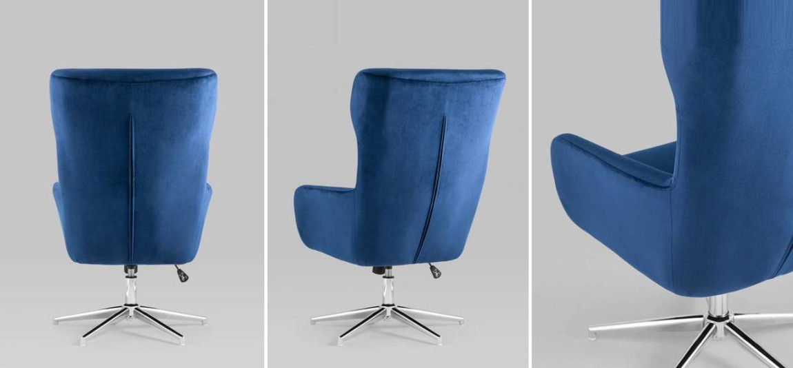 Кресло офисное Alastair синий велюр