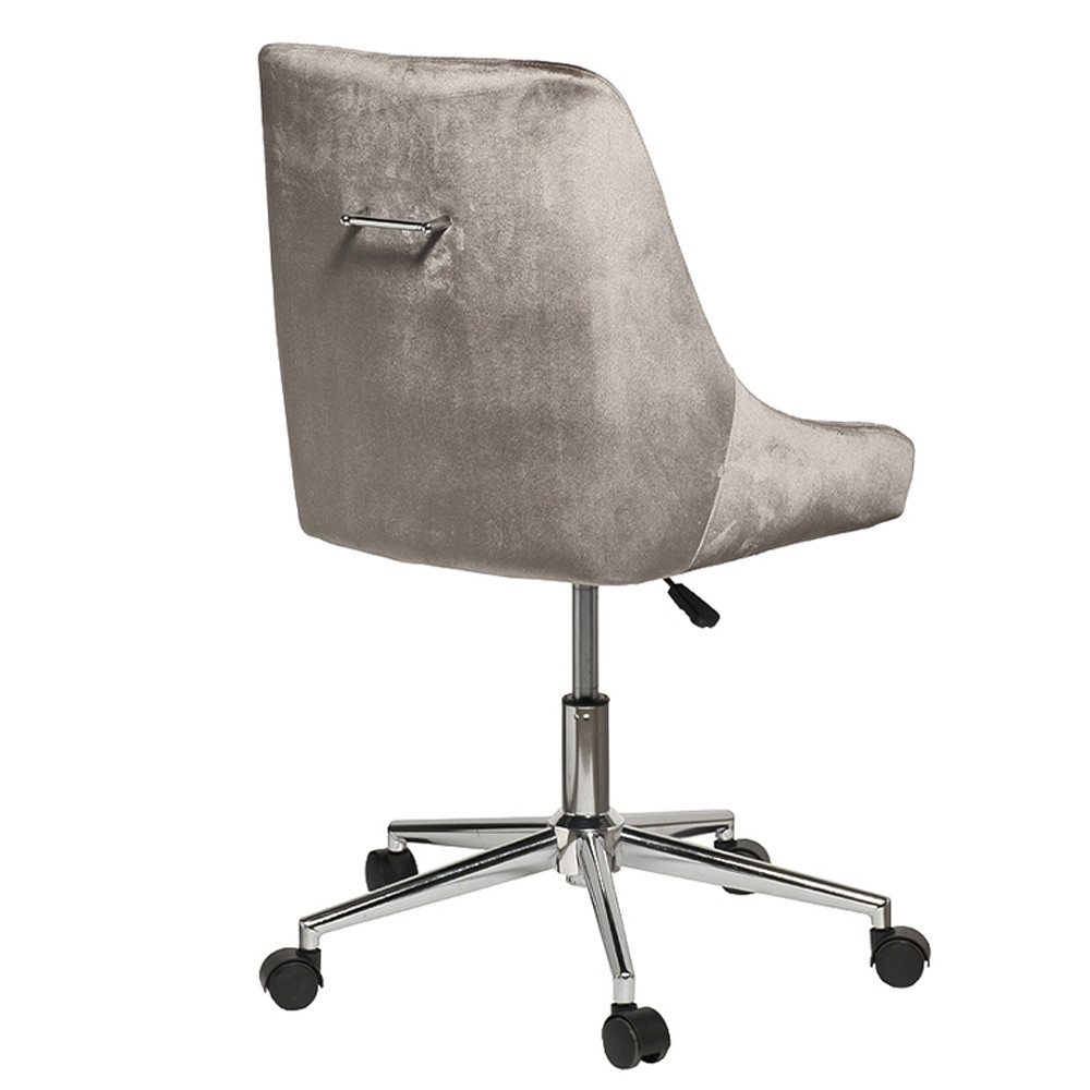 Кресло офисное с обивкой из серого велюра Stylish Velor Office Chair