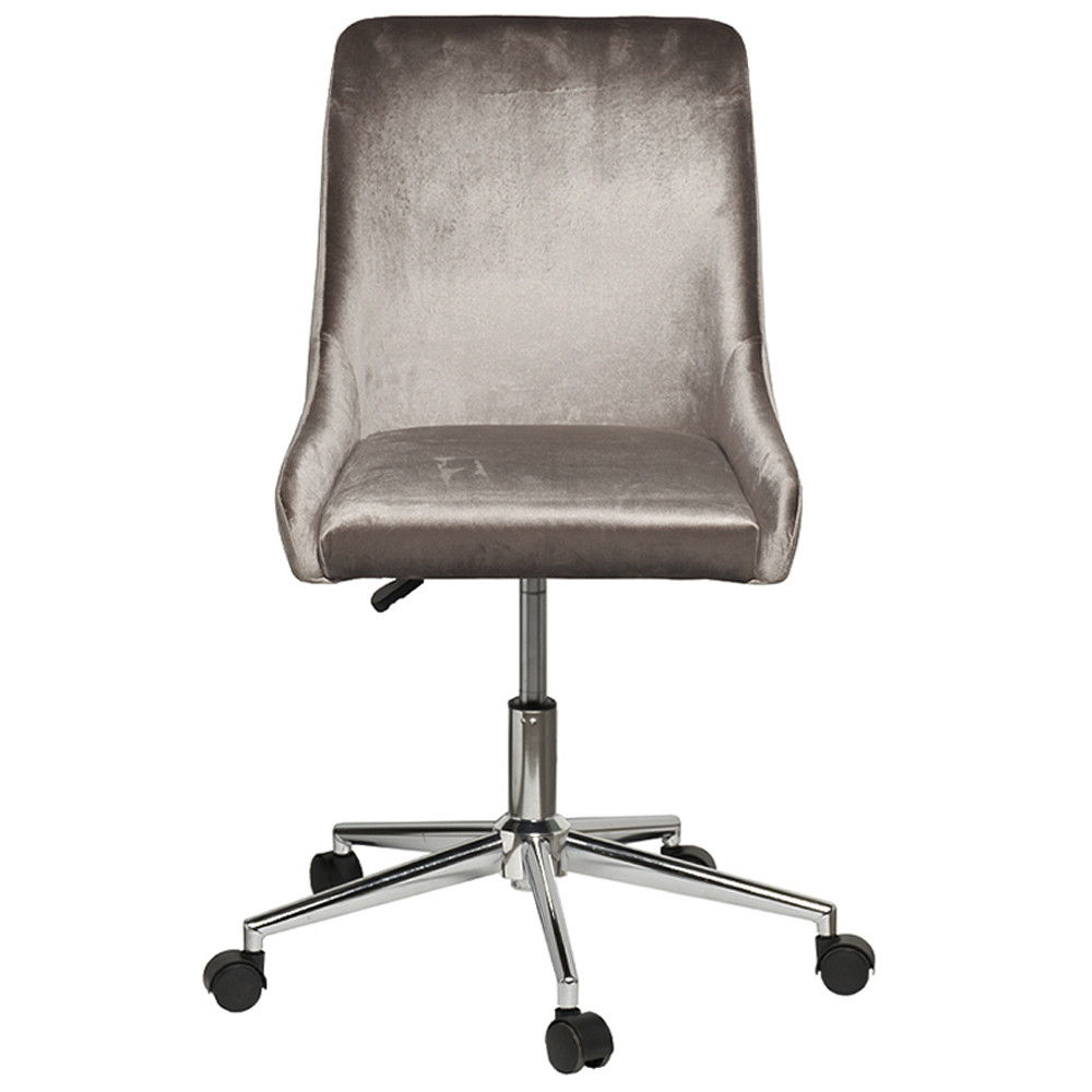 Кресло офисное с обивкой из серого велюра Stylish Velor Office Chair
