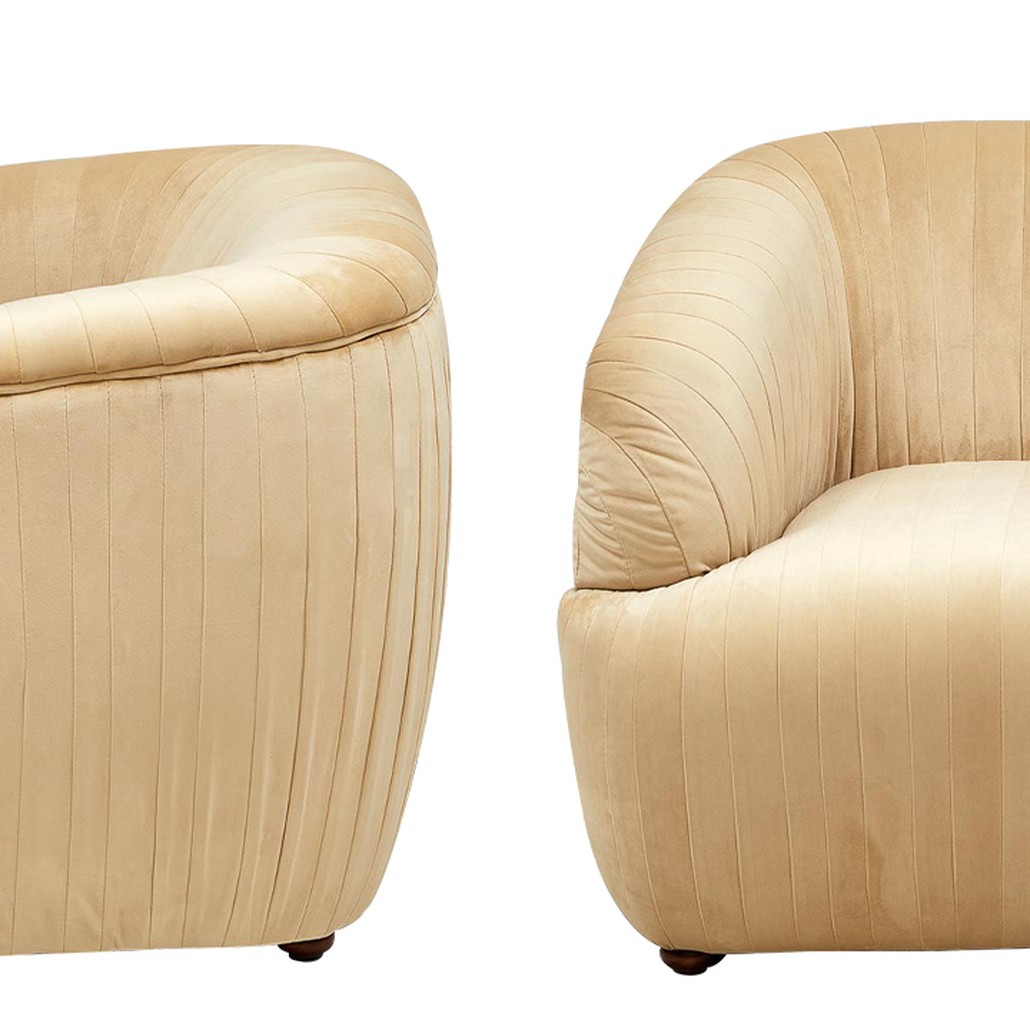Кресло песочного цвета велюр Lorelai Sand Armchair
