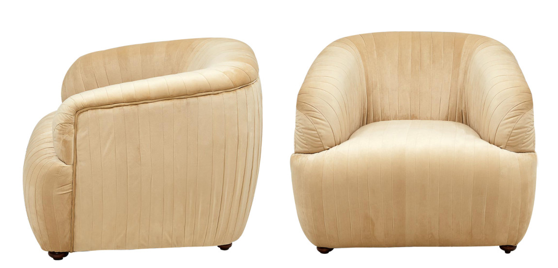 Кресло песочного цвета велюр Lorelai Sand Armchair