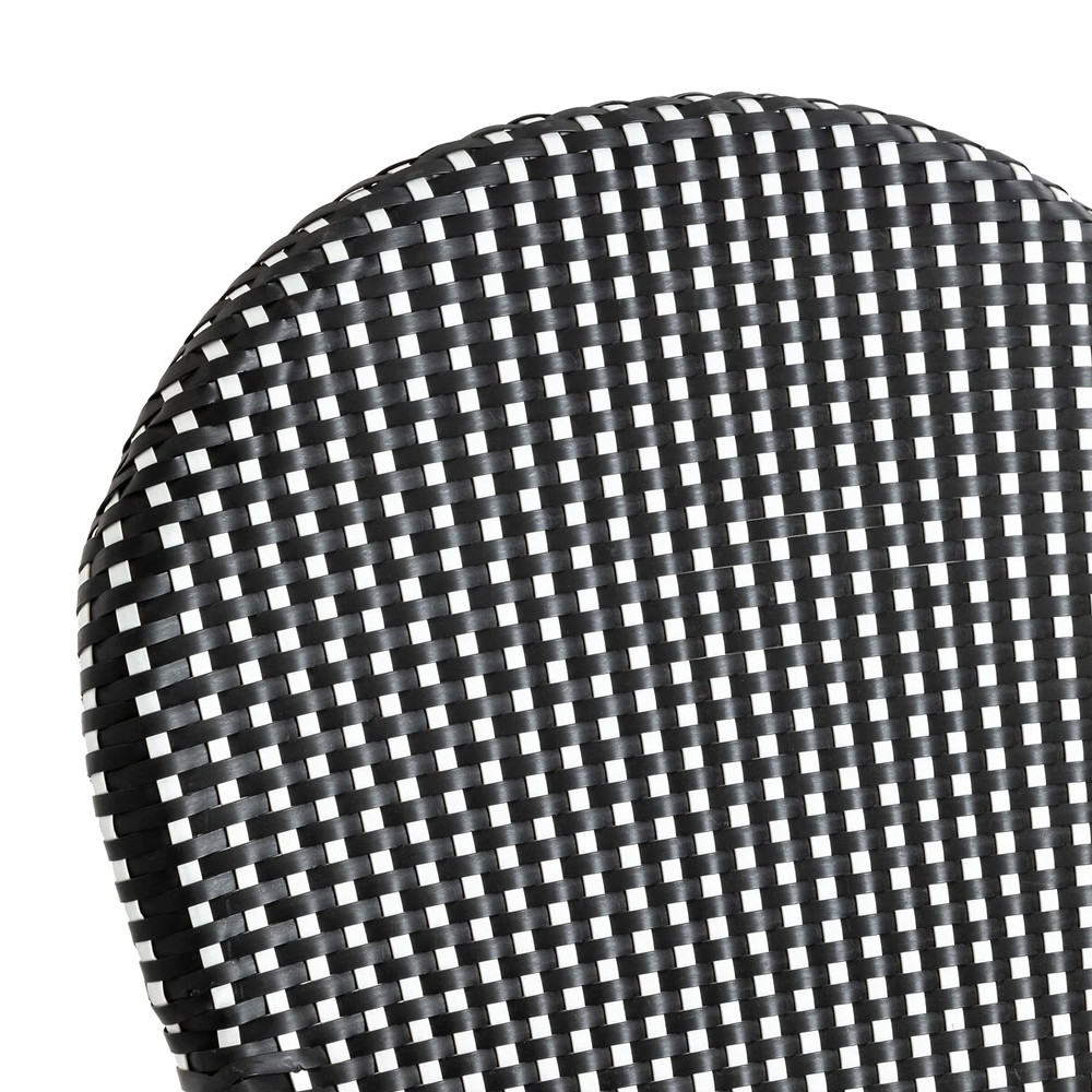 Кресло плетеное из ротанга Ronald Black White Rattan Chair
