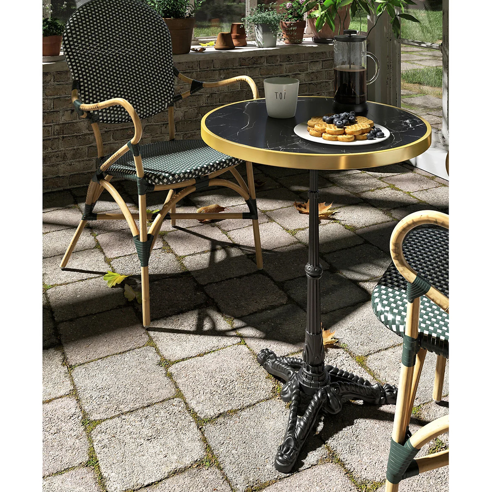Кресло плетеное из ротанга Ronald Black White Rattan Chair