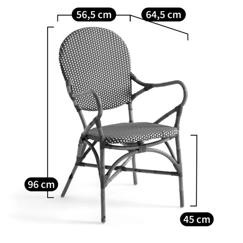 Кресло плетеное из ротанга Ronald Black White Rattan Chair