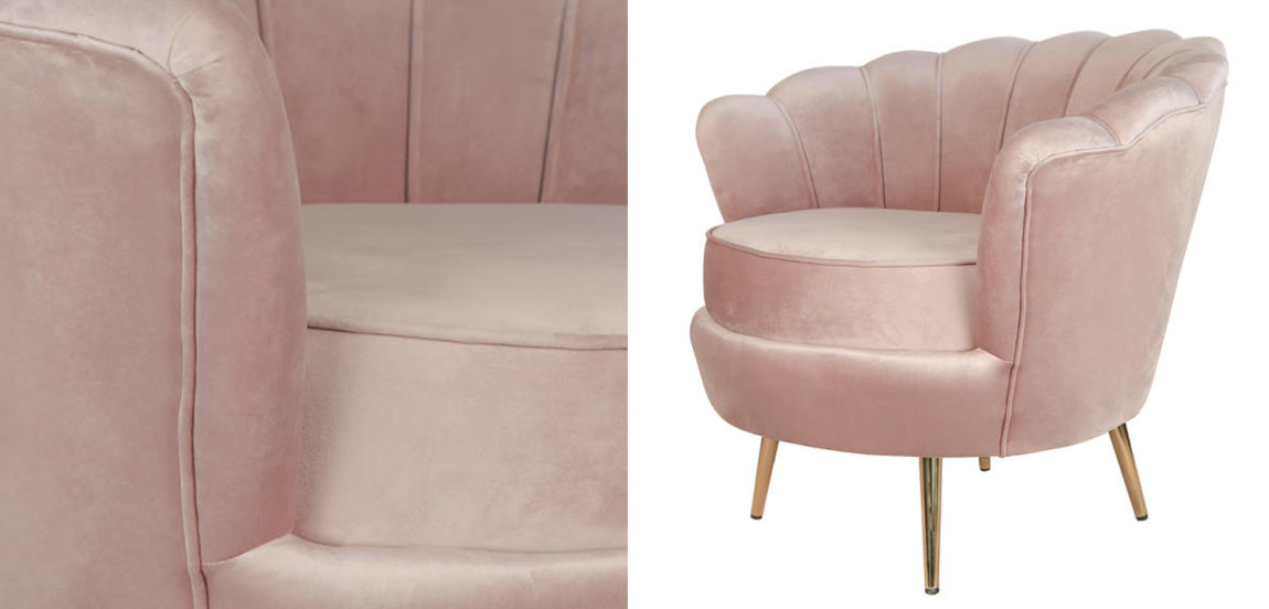 Кресло Розовый велюр Trapezium Pink velvet