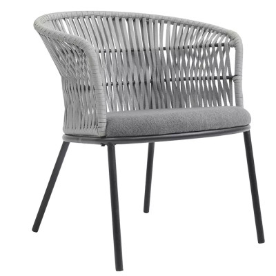 Кресло с декоративным плетением на спинке и подлокотниках Armchair Weaving