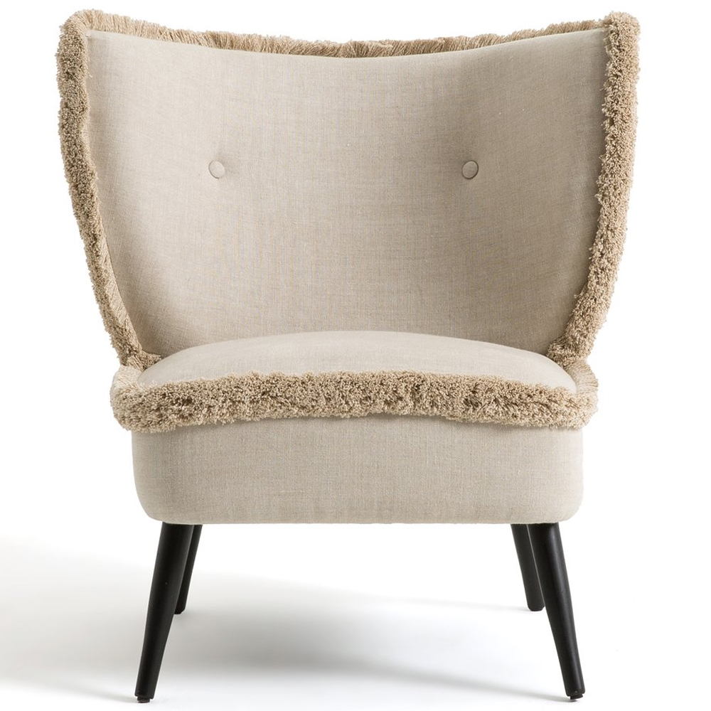 Кресло с декором бахрома Linen Fringe Chair Beige
