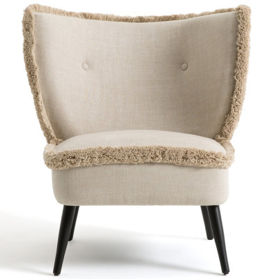 Кресло с декором бахрома Linen Fringe Chair Beige