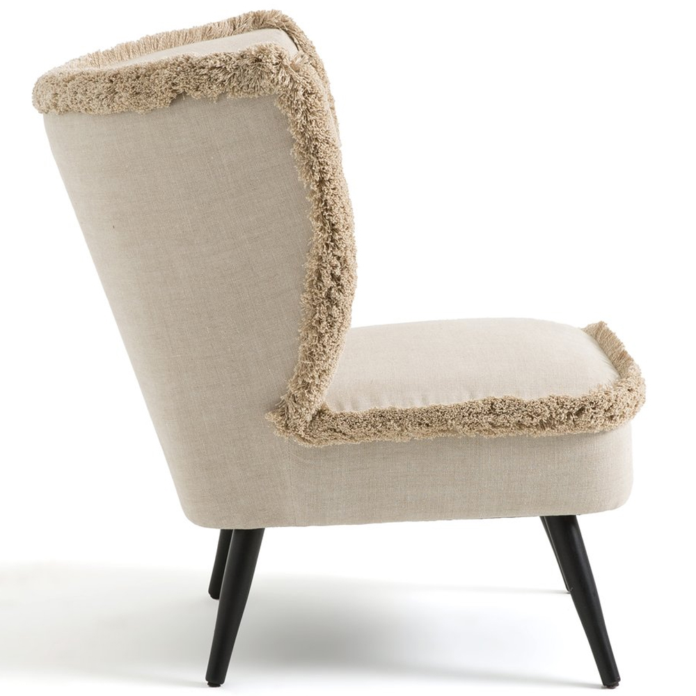 Кресло с декором бахрома Linen Fringe Chair Beige