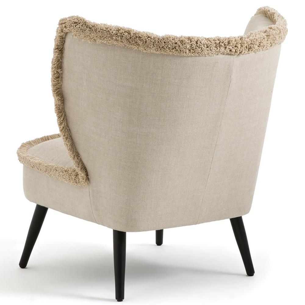 Кресло с декором бахрома Linen Fringe Chair Beige