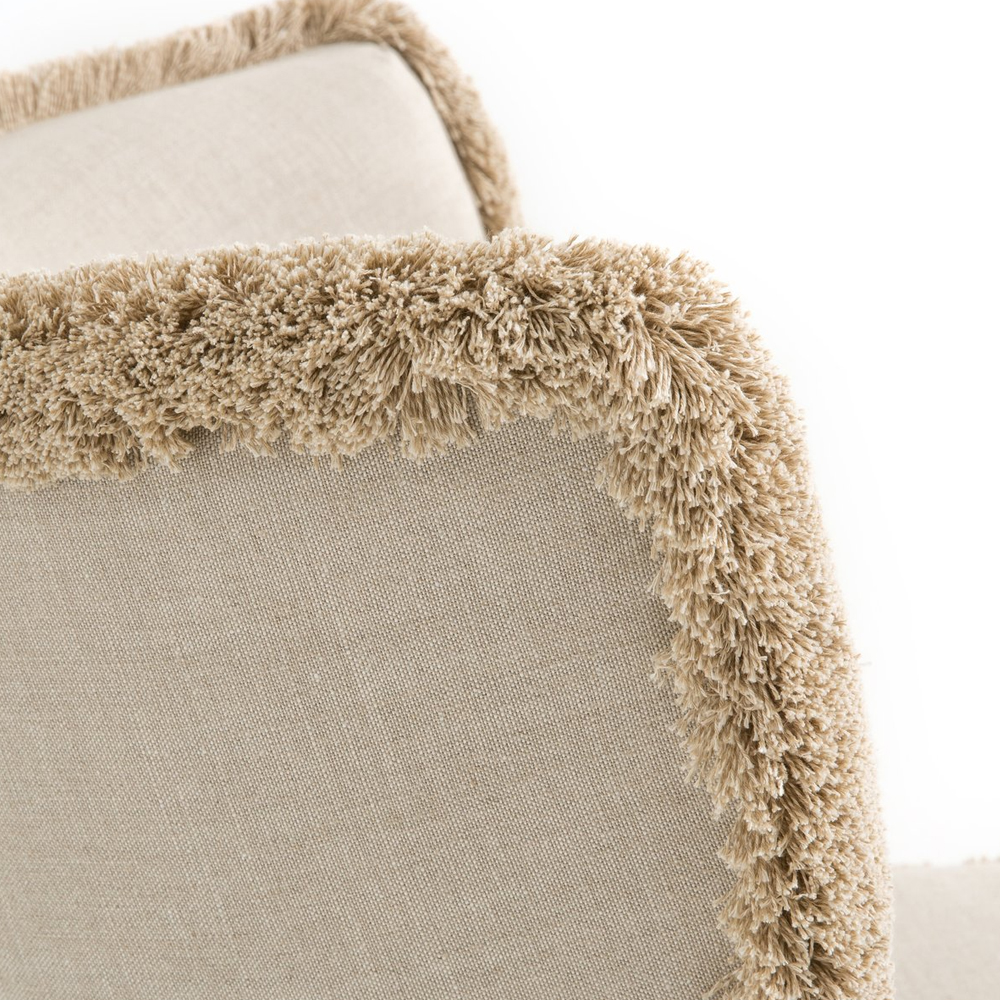Кресло с декором бахрома Linen Fringe Chair Beige