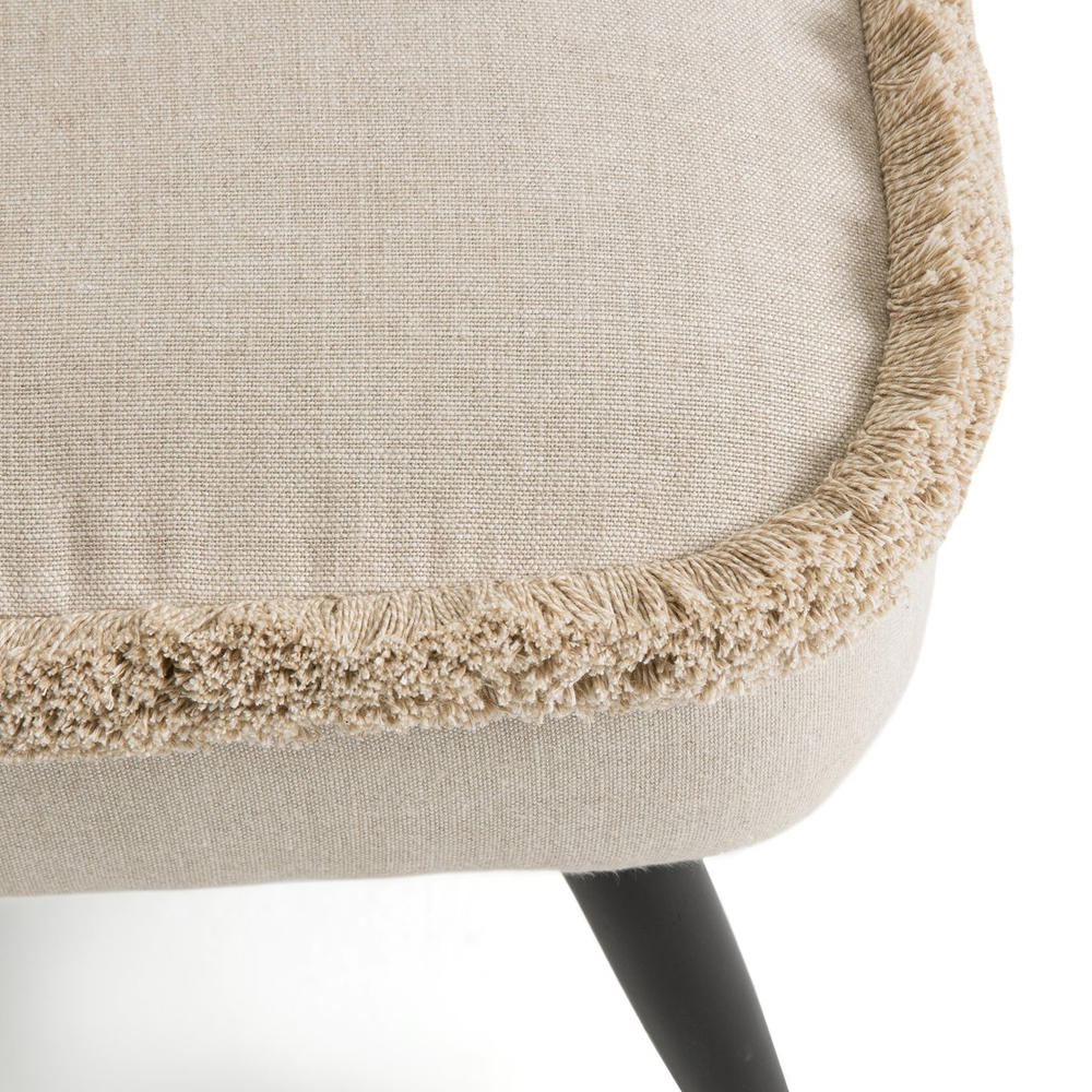 Кресло с декором бахрома Linen Fringe Chair Beige