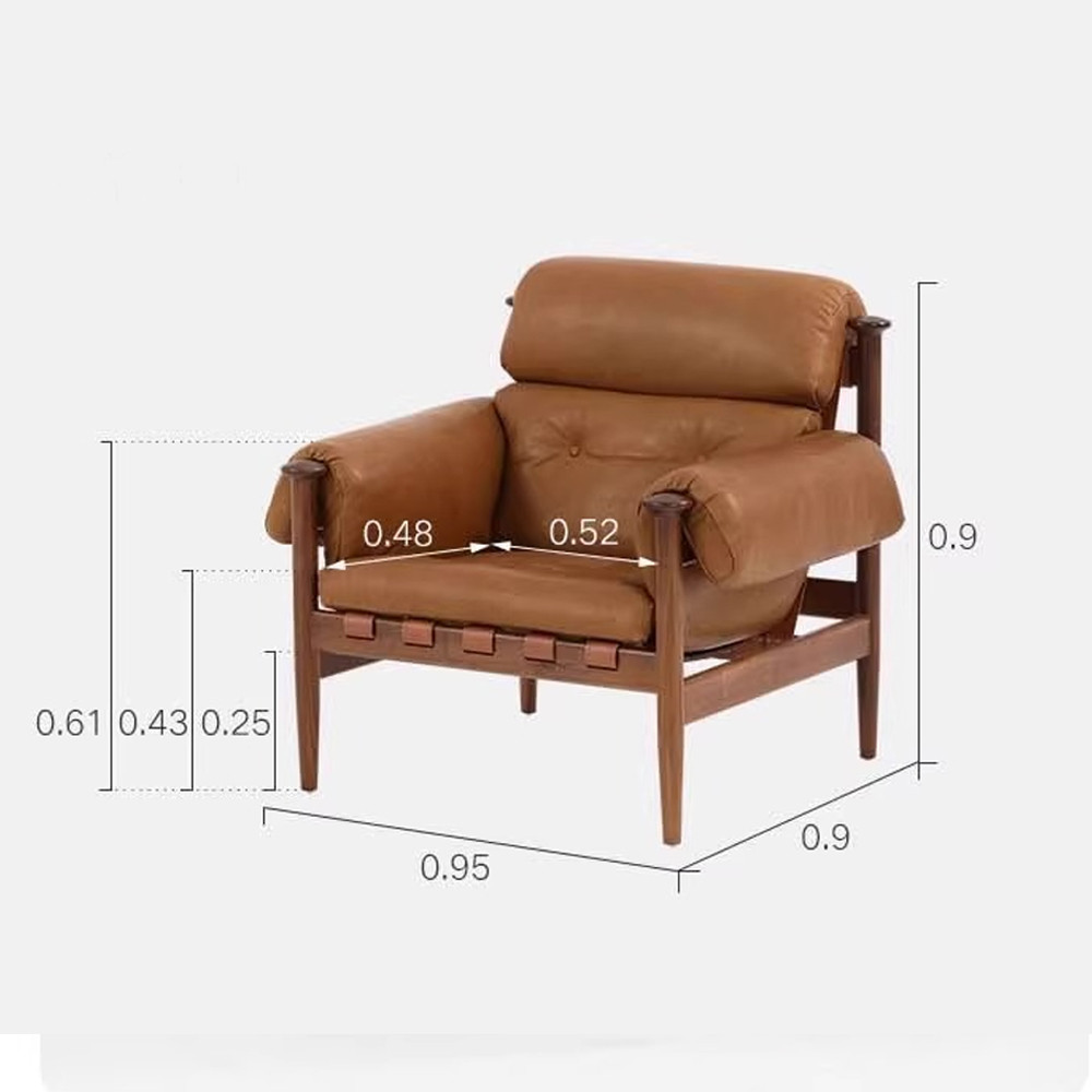 Кресло с деревянным каркасом и обивкой из натуральной кожи Medieval Furniture