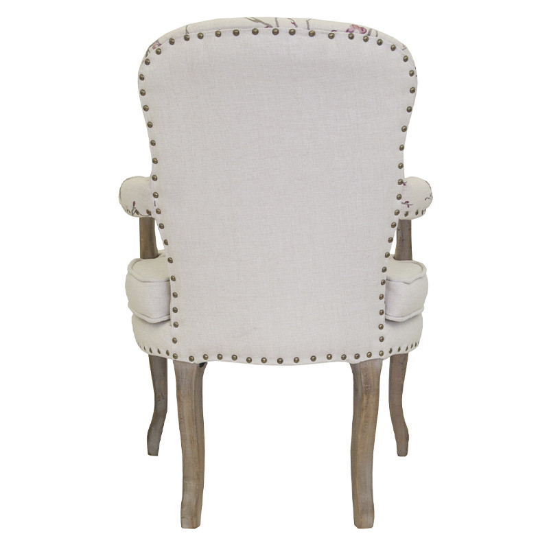 Кресло с изображением сакуры Aubrey Classical Armchair beige flax
