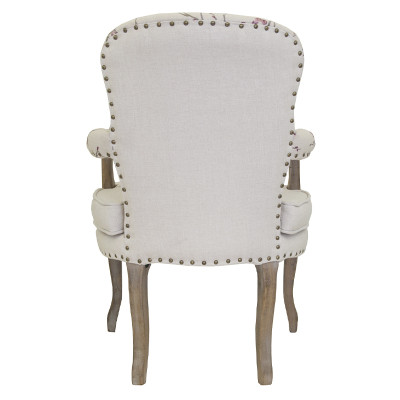 Кресло с изображением сакуры Aubrey Classical Armchair beige flax