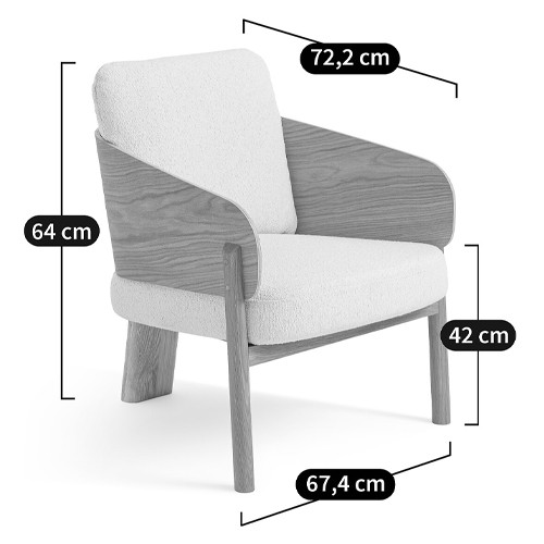 Кресло с каркасом из массива дуба Gallin Chair Boucle