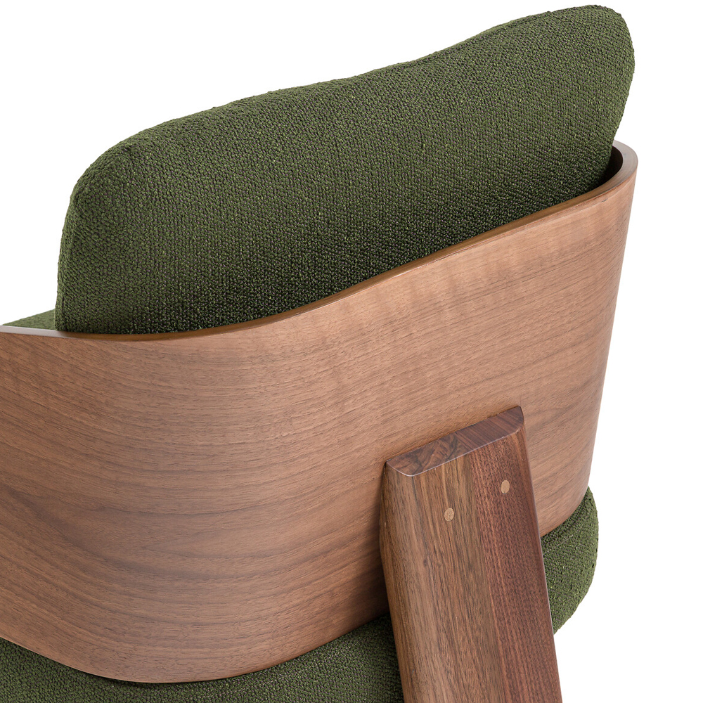 Кресло с каркасом из массива ореха Gallin Chair Green