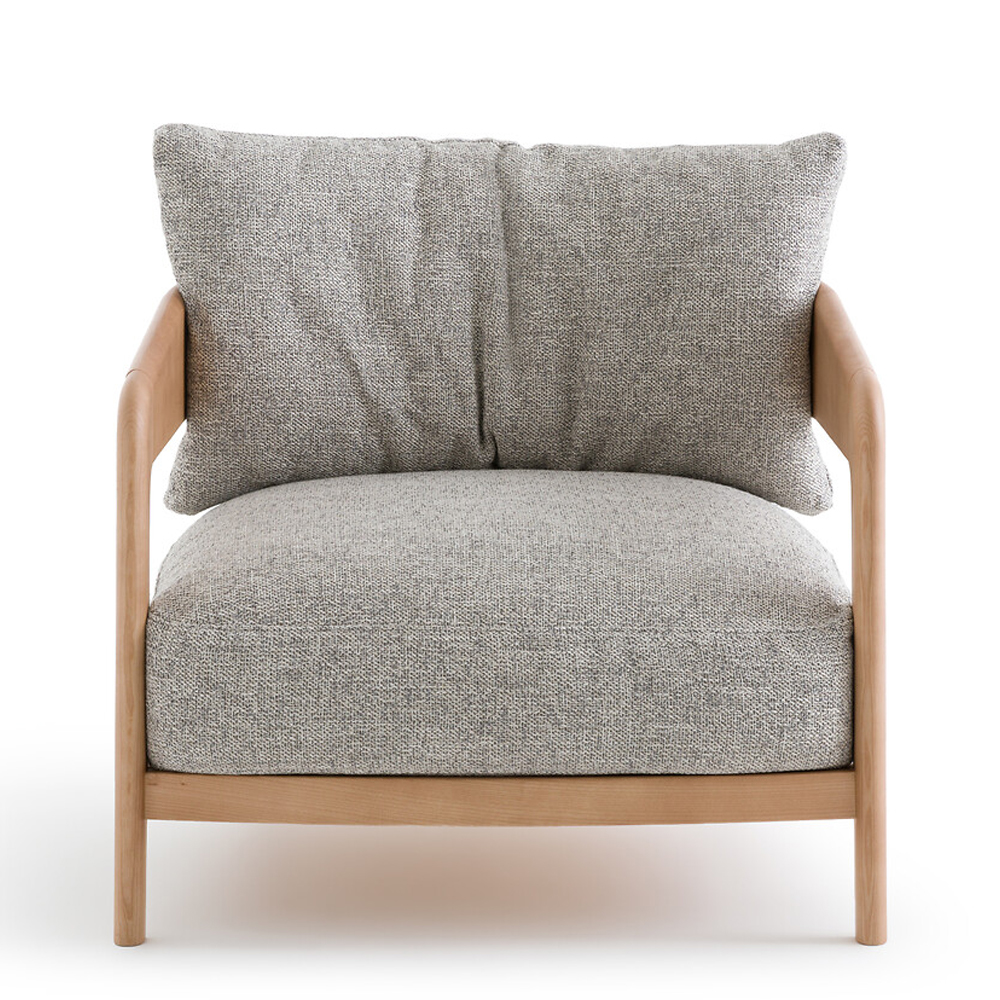 Кресло с каркасом из массива ясеня Deniaud Ash Grey Armchair