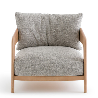 Кресло с каркасом из массива ясеня Deniaud Ash Grey Armchair