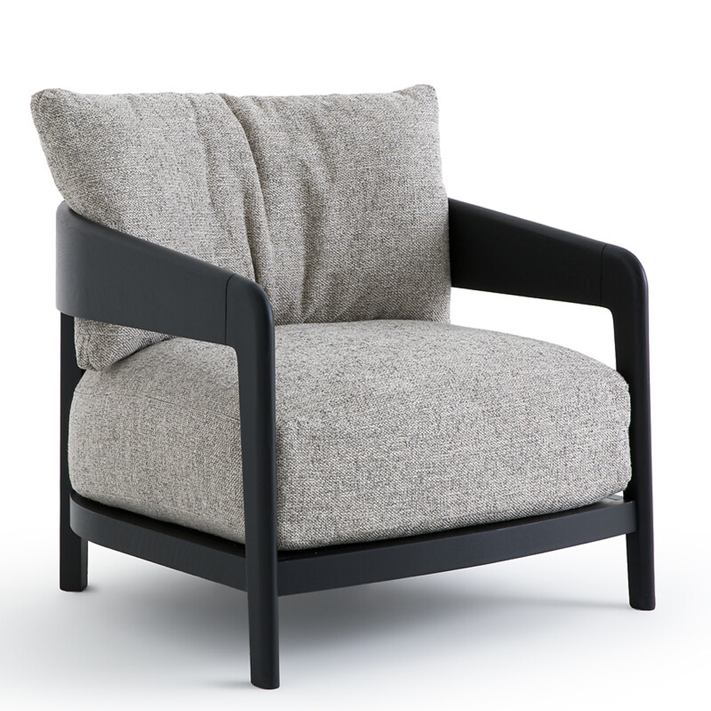 Кресло с каркасом из массива ясеня Deniaud Ash Grey Armchair